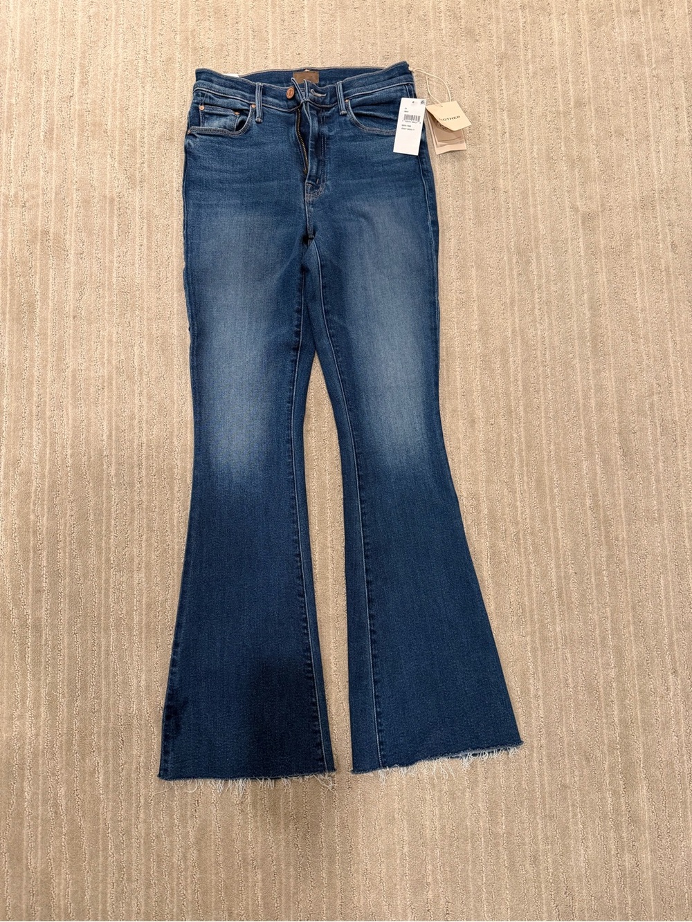 NWT MOTHER High Waist Fray Hem Flare Leg Jeans